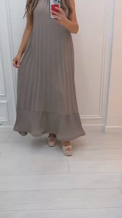 Robe dos nu taupe